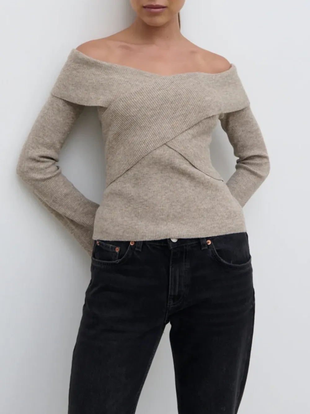 Cross Over Knit Top