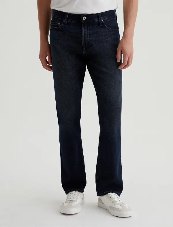 Men's Relaxed Tapered Mid Rise Comfort Stretch Jeans