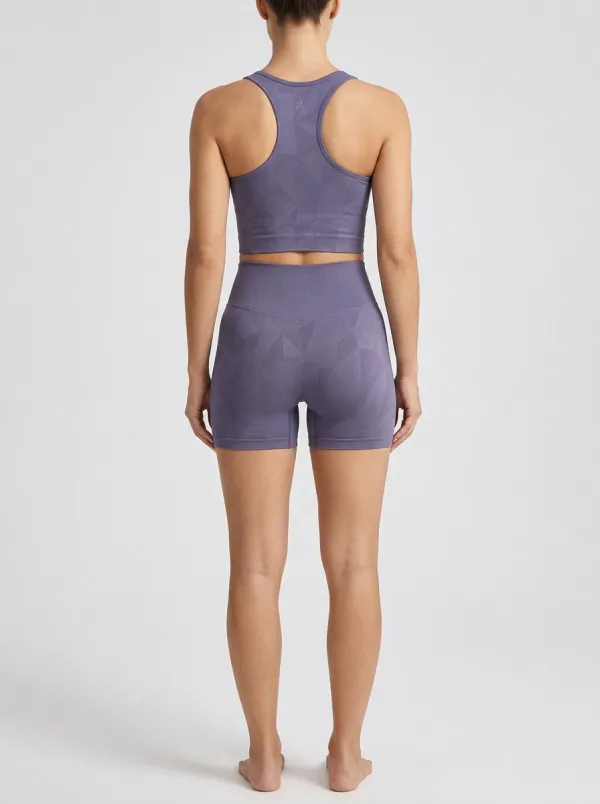 Contemporary Geometric Pattern Profile Women's Tank Top And Sports Shorts Set