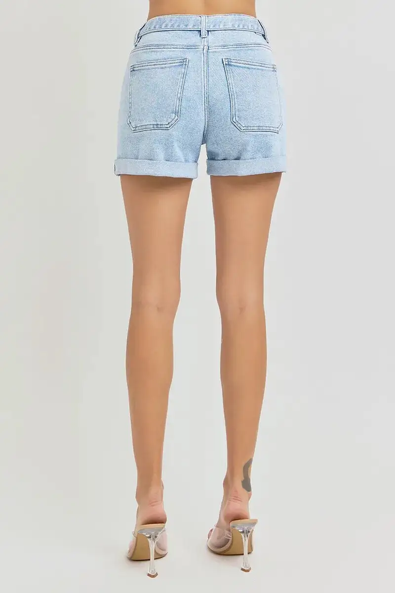 Everyday High Rise Rolled Hem Shorts