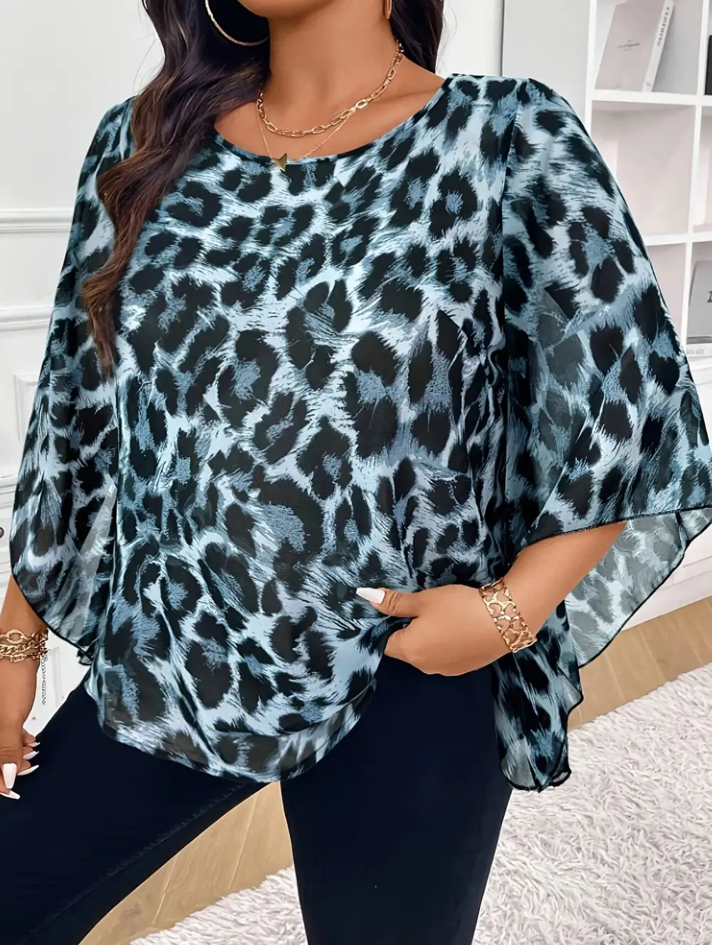 V Neck Bow Detail Blouse