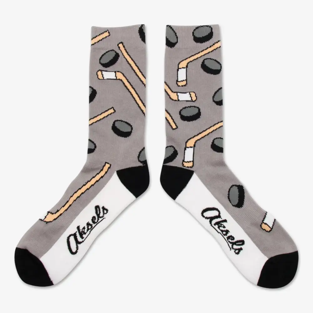 Hockey Gray Crew Socks