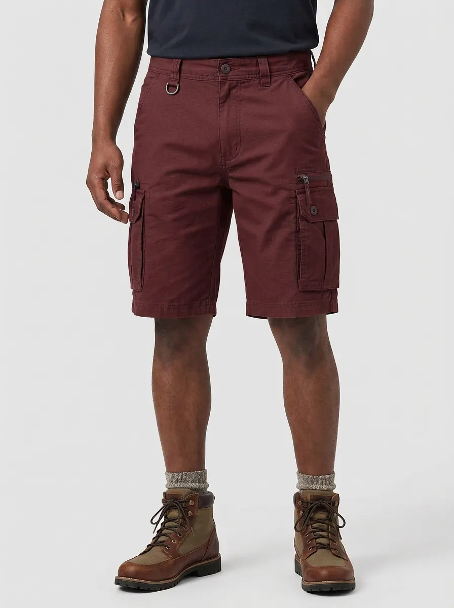 Men's Button-Flap Pockets D-Ring Reinforced Stitching Cargo Shorts