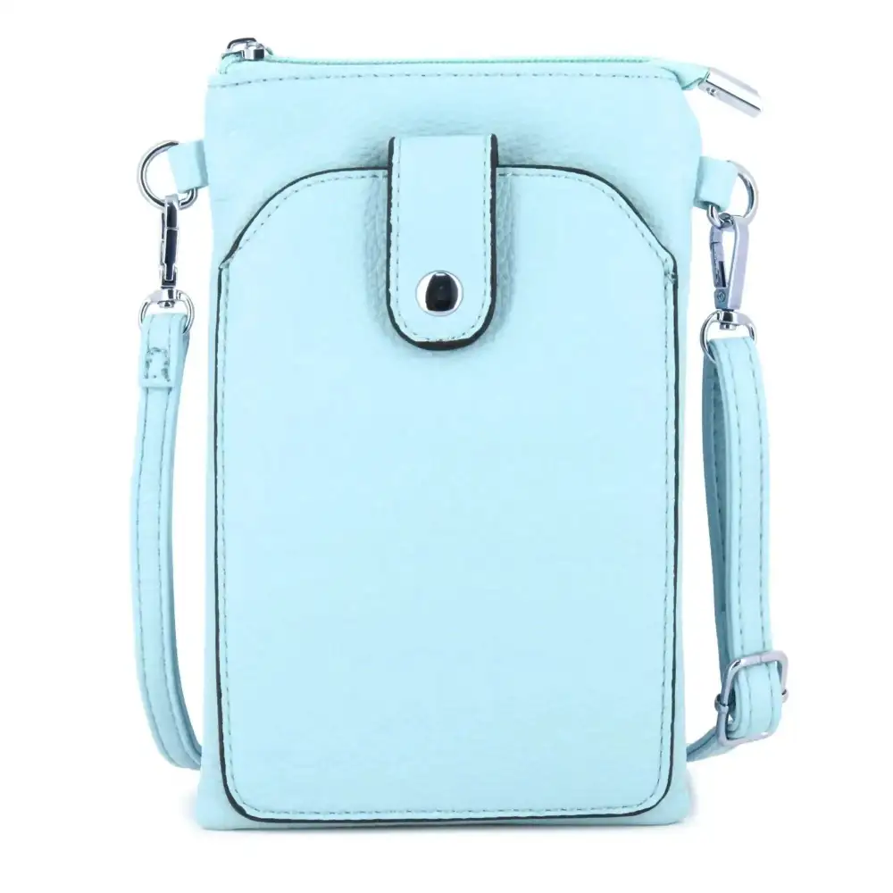 Textured Faux Leather Smartphone Crossbody Bag