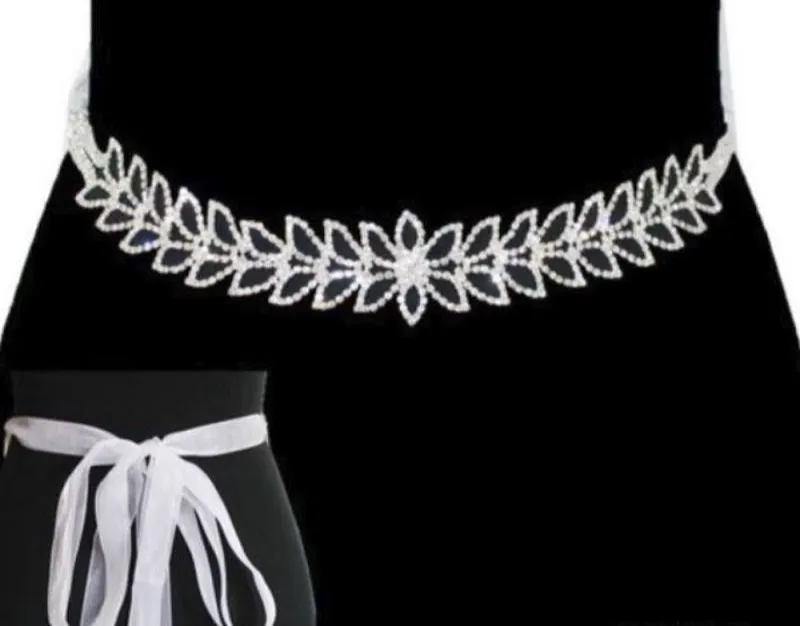 Refined Stone Accent Wedding Sash Belt
