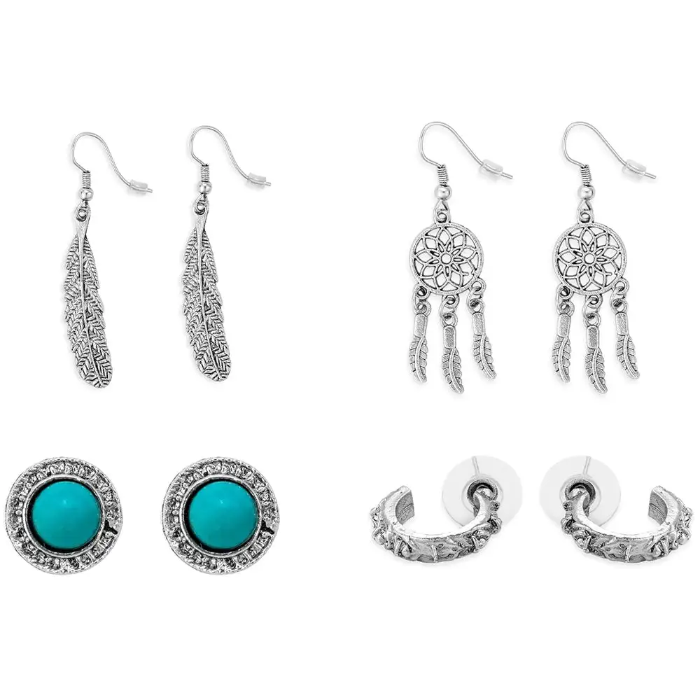 Ornate Modern Artful Statement Earrings Set