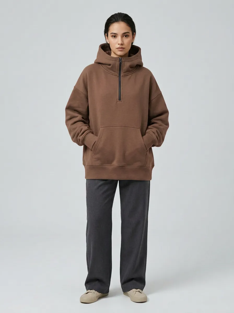 Modern Layer Quarter Zip Unisex Everyday Hoodie
