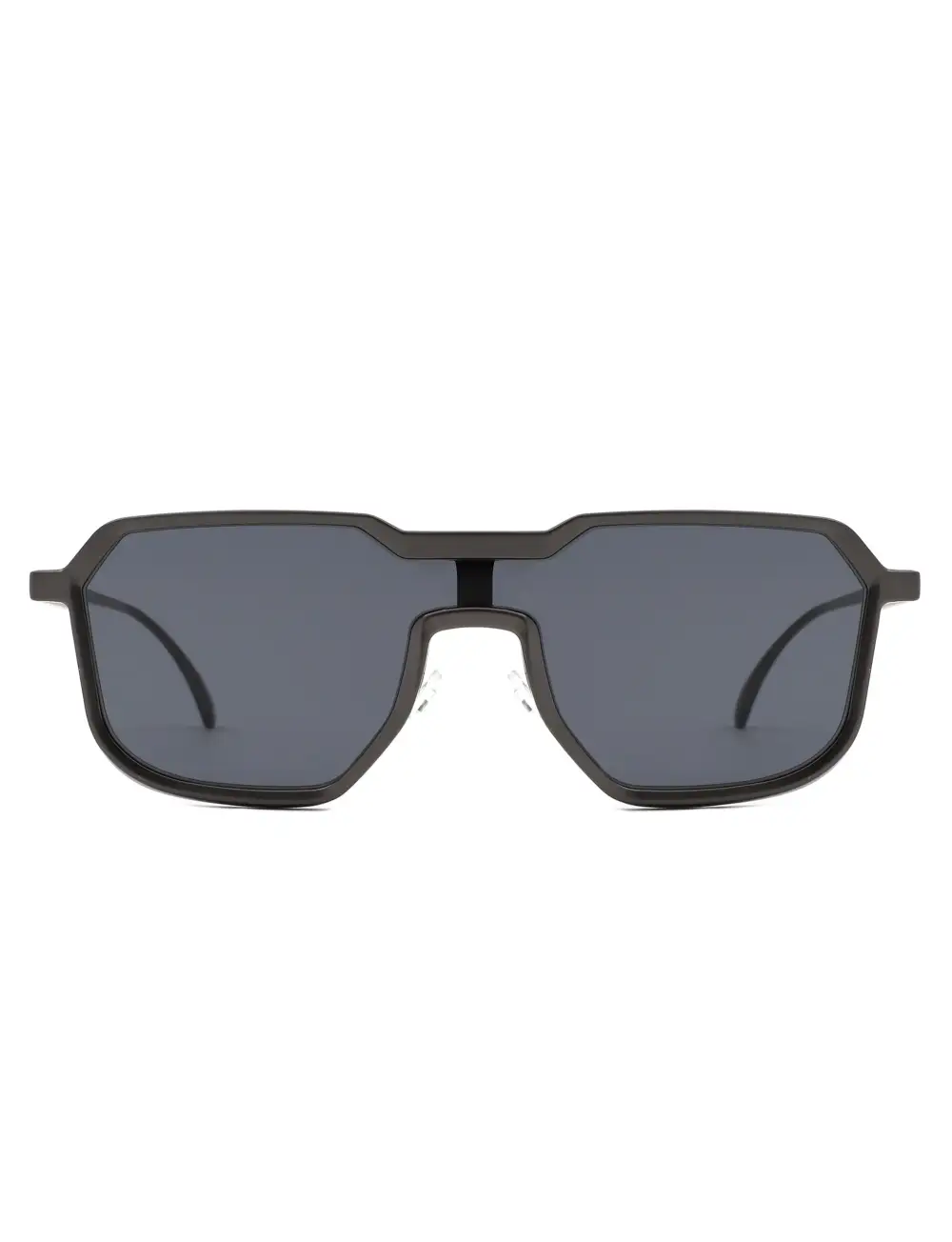 Matte Square Geometric Frame Sunglasses