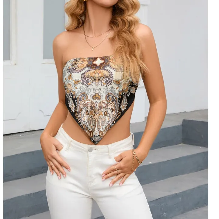 Tie Back Pointed Hem Top