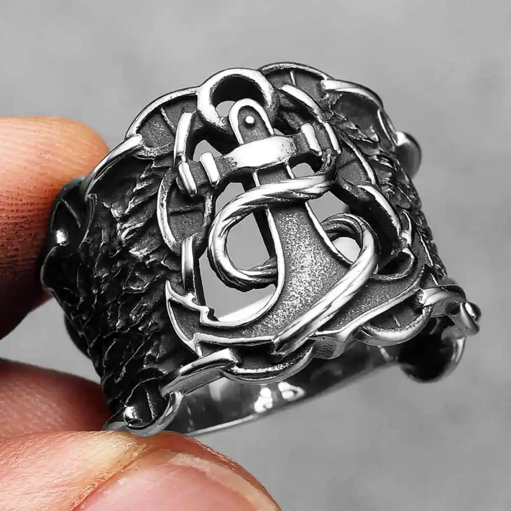 Men's Anchor Ring Chain