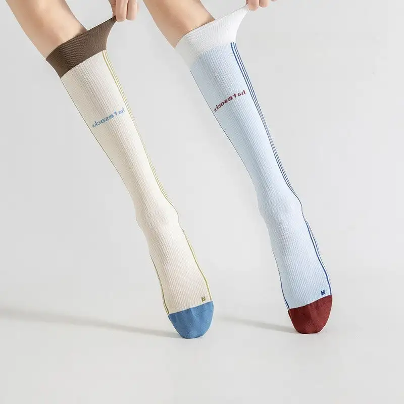 Retro Striped Athletic Knee Socks