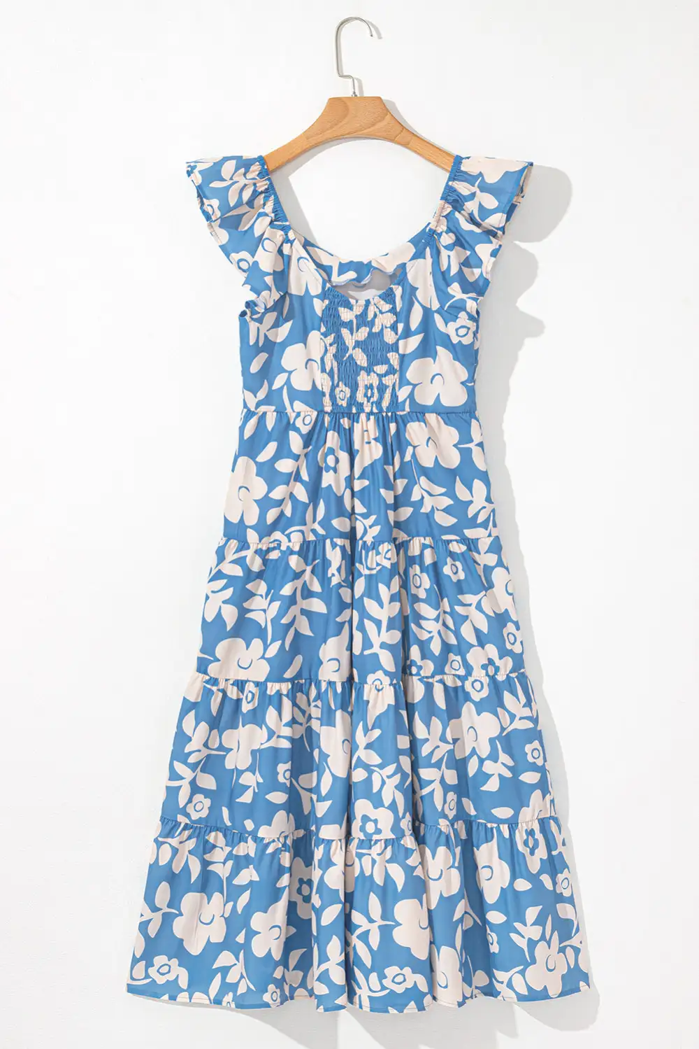 Floral Tiered Sleeveless Midi Dress