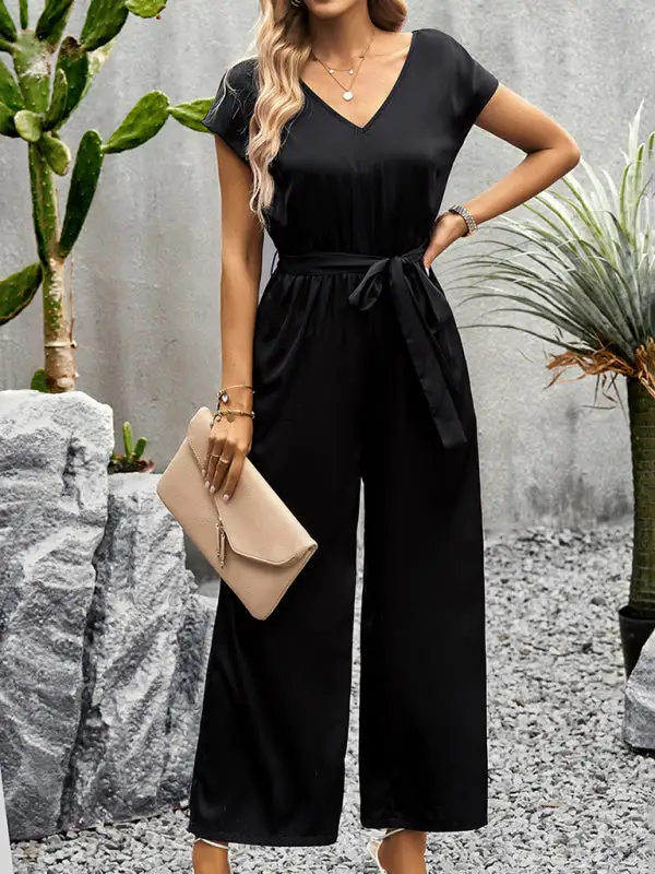 Elegant Clean V Neck Everyday Jumpsuit