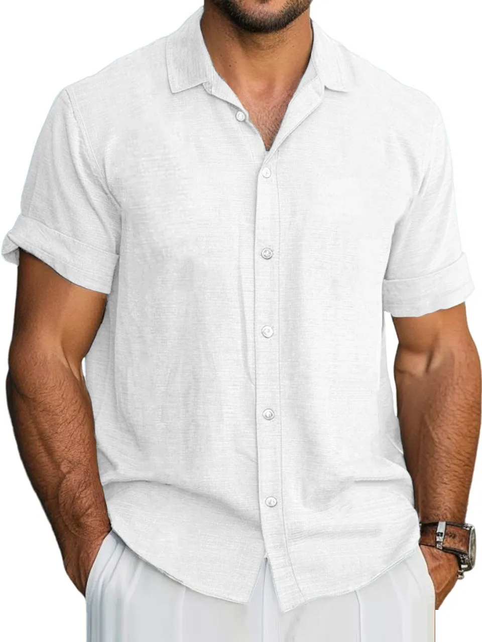 Workwear Short Sleeve Camp Collar Shirt
