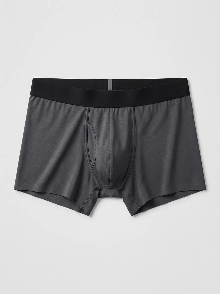 Men's Solid Charcoal Grey Comfortable Boxer Briefs
