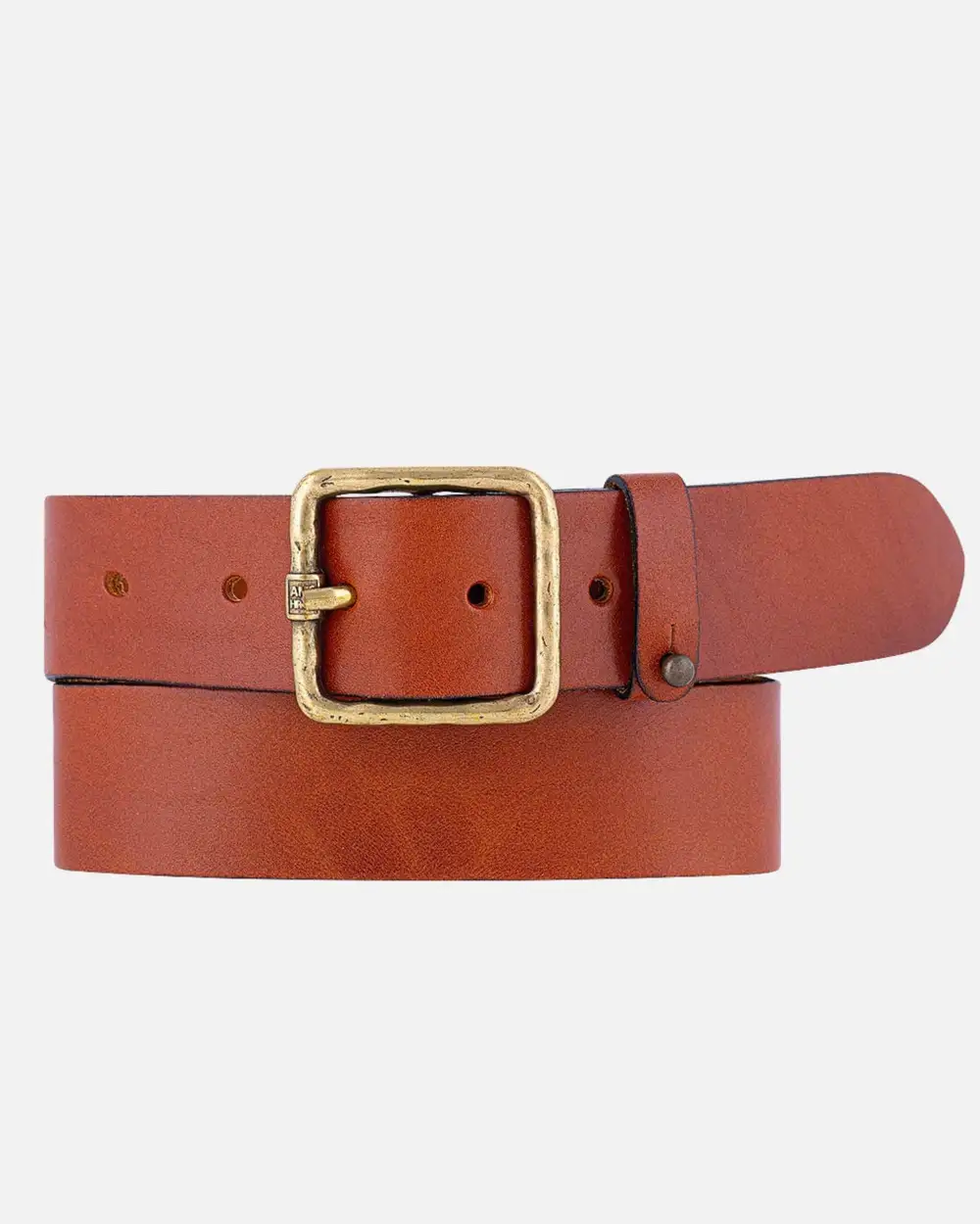 Vintage Square Buckle Leather Waist Belt