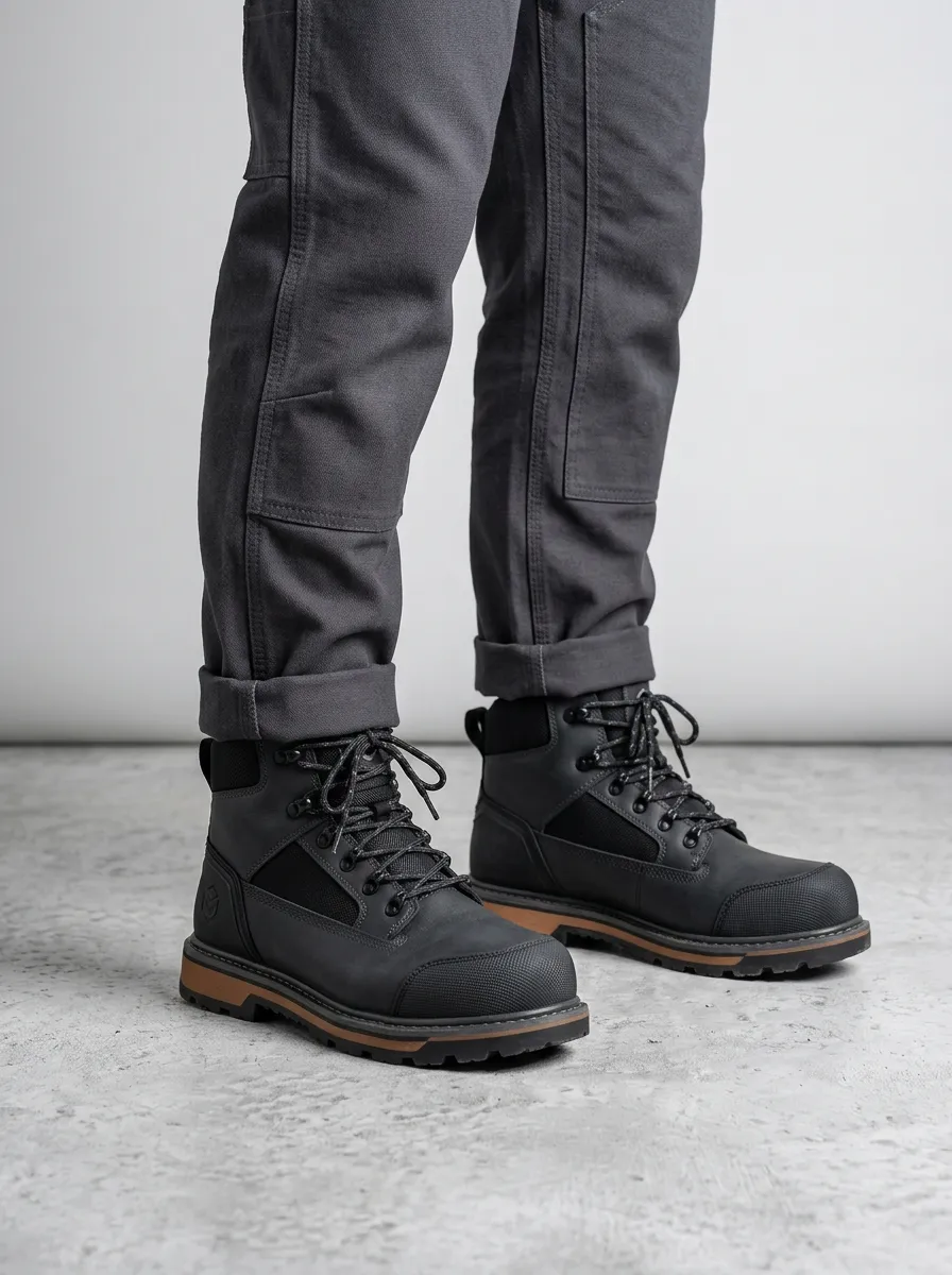 Men's Trail Inspired Waterproof Construction Graphic Detail Work Boots