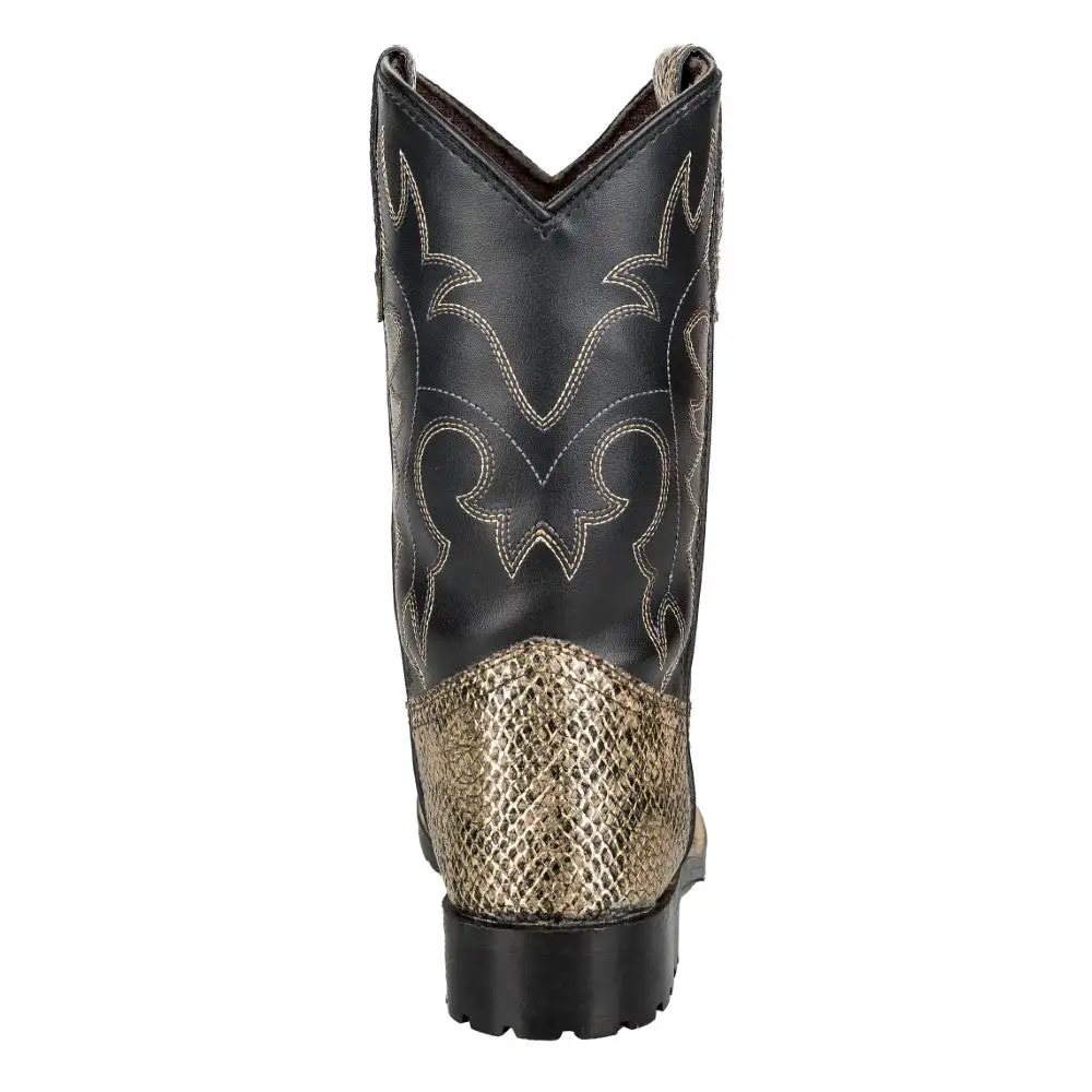 Traditional Men's Denim Boots With Panel