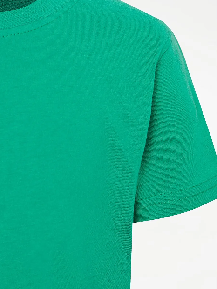 Green Crew Neck School T-Shirt 2 Pack