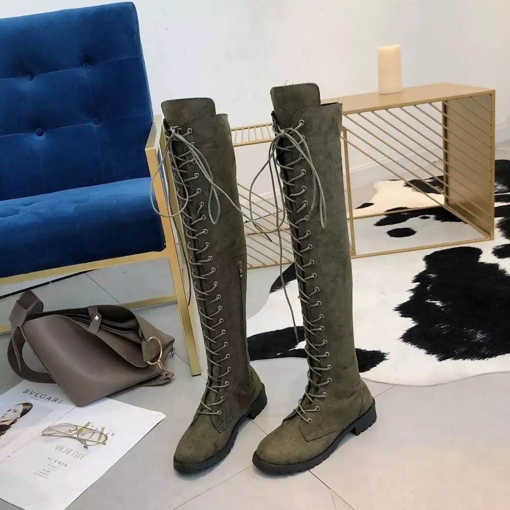 Lace Up Over the Knee Boots