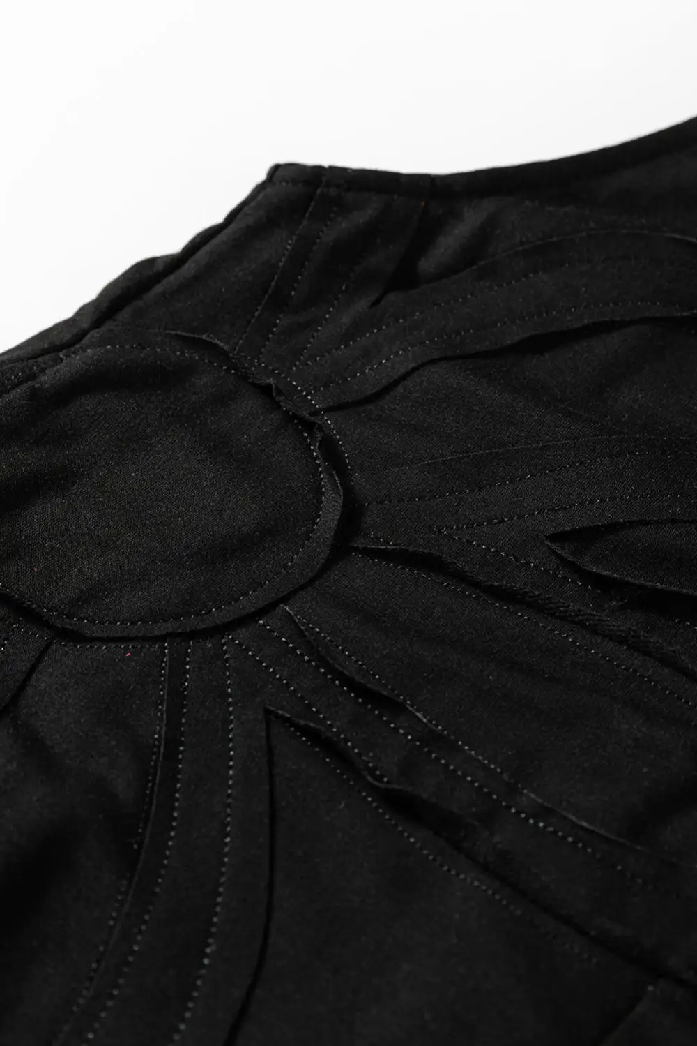 Clean Raw Seam Big Flower Patched Jumpsuit