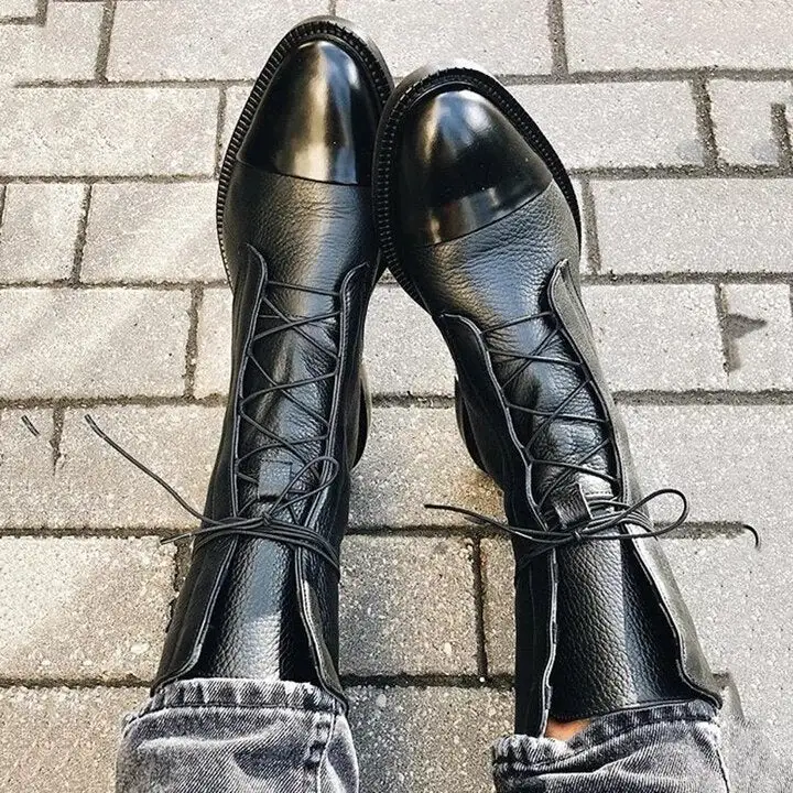 Leather Lace Up Ankle Everyday Boots