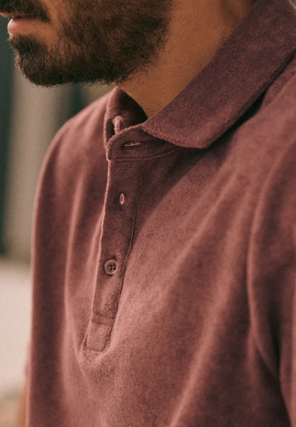 Light Blue Pearl Button Placket Polo Shirt