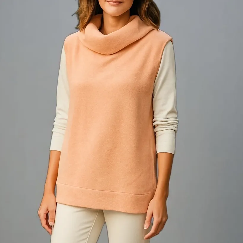 Relaxed Cowl Neck Knit Vest