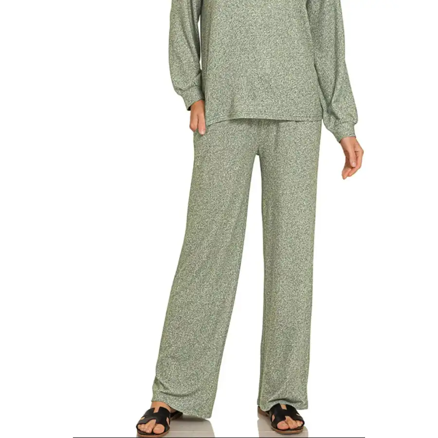 Relaxed Soft Melange Long Sleeve Tee & Pants Set