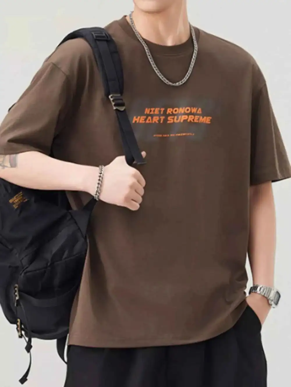 Round Neck Letter Graphic T-Shirt