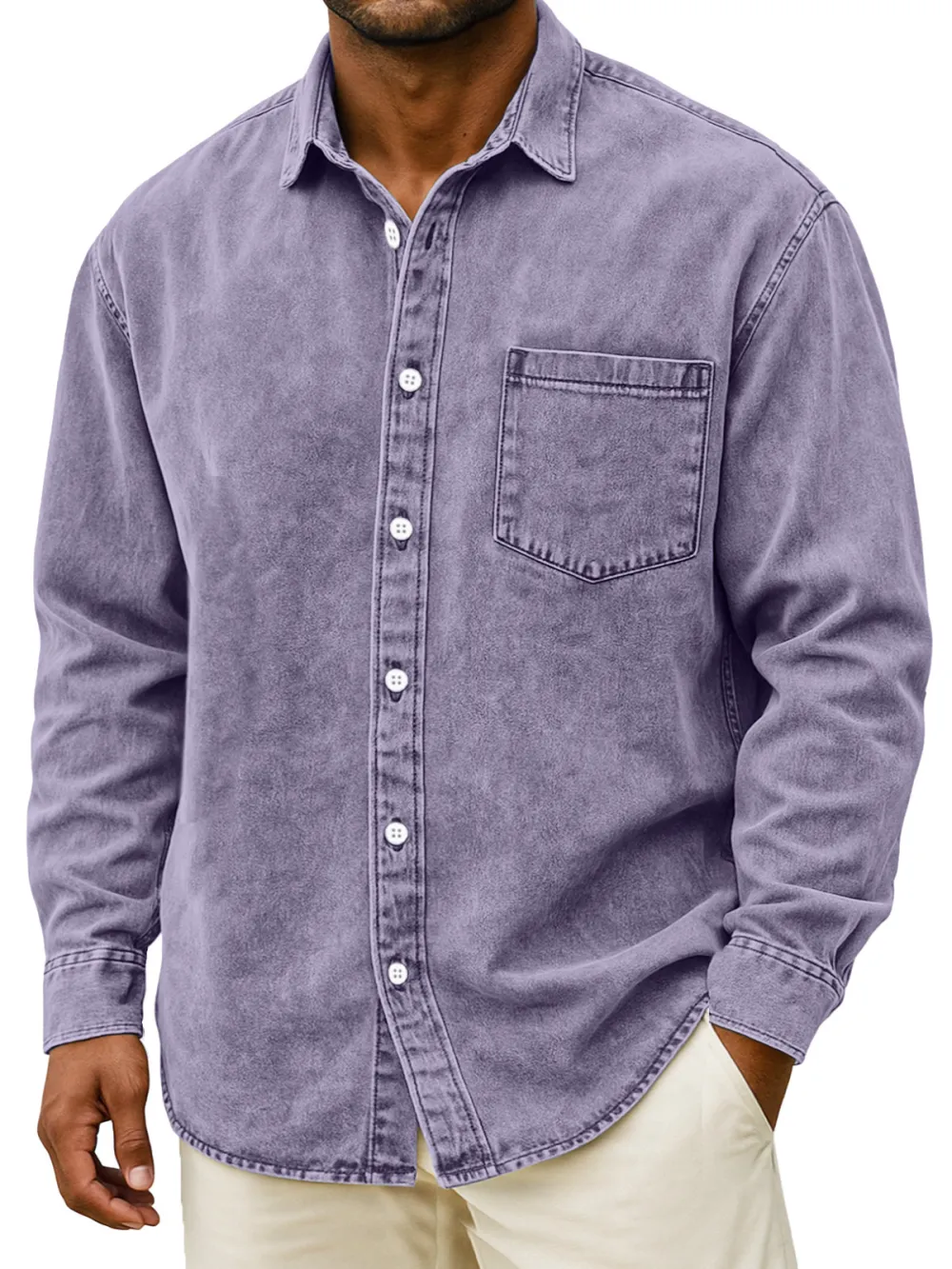 Tailored Long Sleeve Button Front Shirt