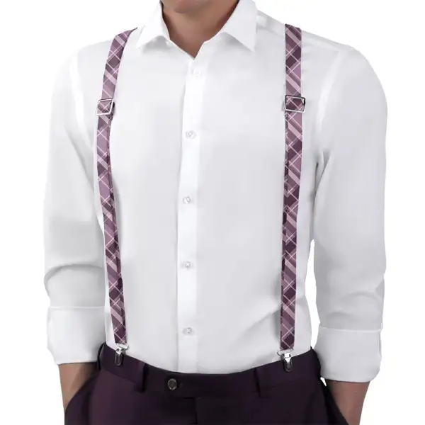 Regal Plaid Pattern Suspenders