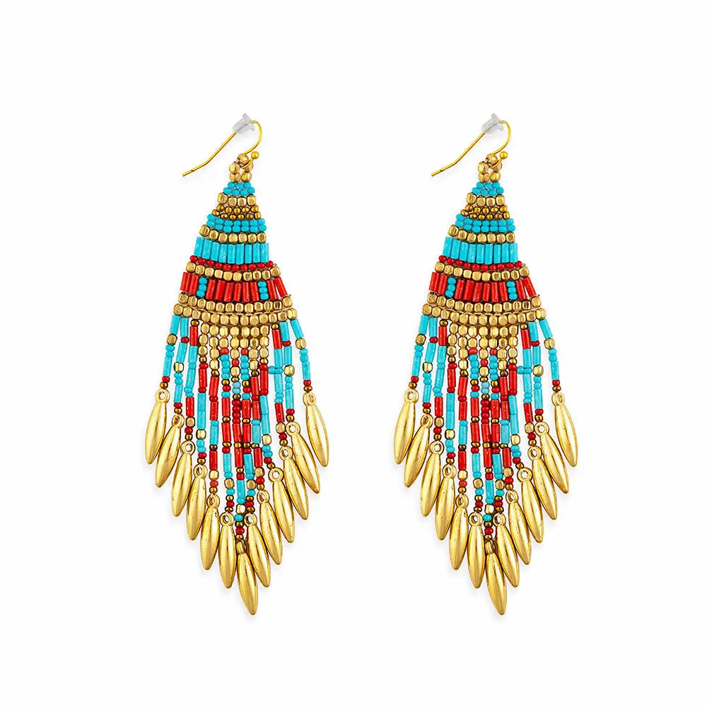 Bold Refined Artful Beaded Earrings