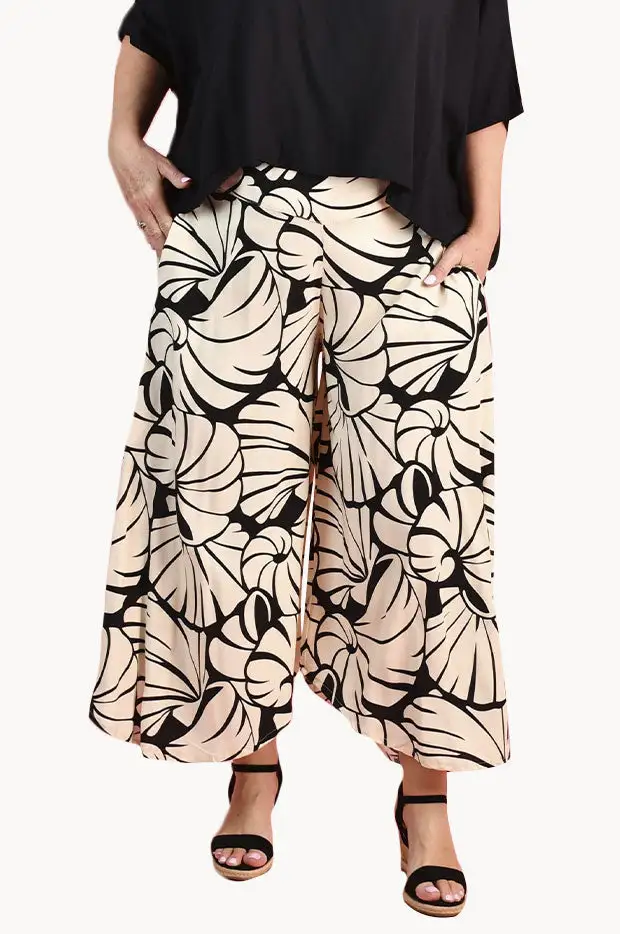 High Rise Pleated Rayon Pants