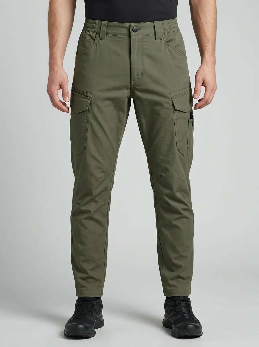 Men's Reinforced-Knee Zip-Pocket Tactical Cargo Pants