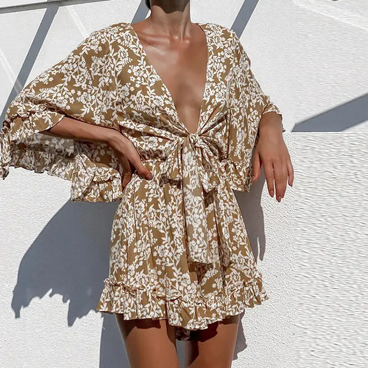 Bold Statement Leopard-Patterned Lace-Up Jumpsuit