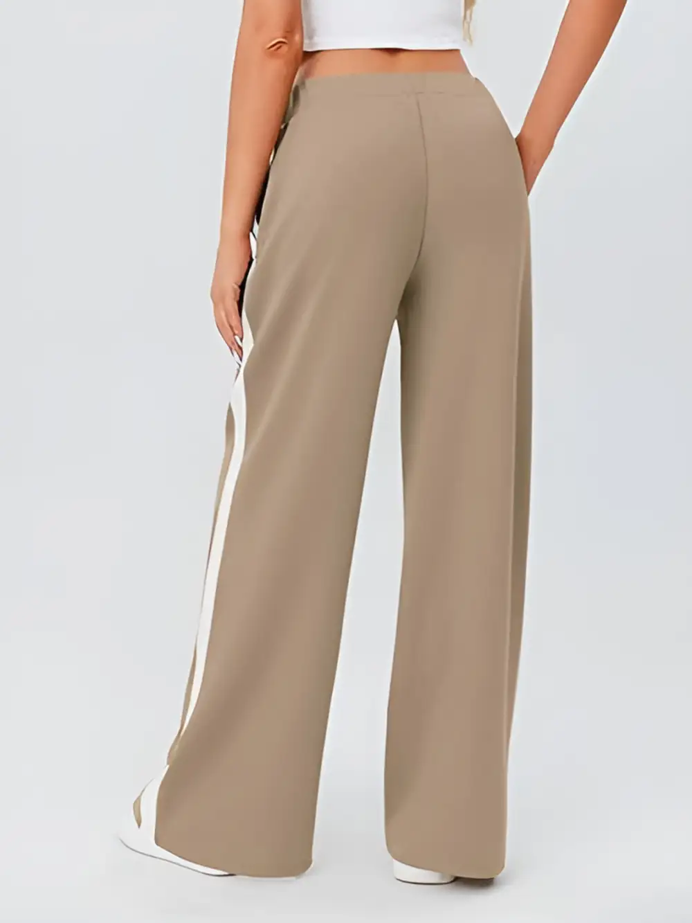 Relaxed Side Striped Wide Leg Pants