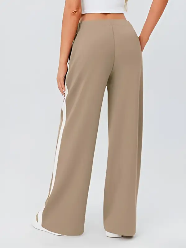 Relaxed Side Striped Wide Leg Pants