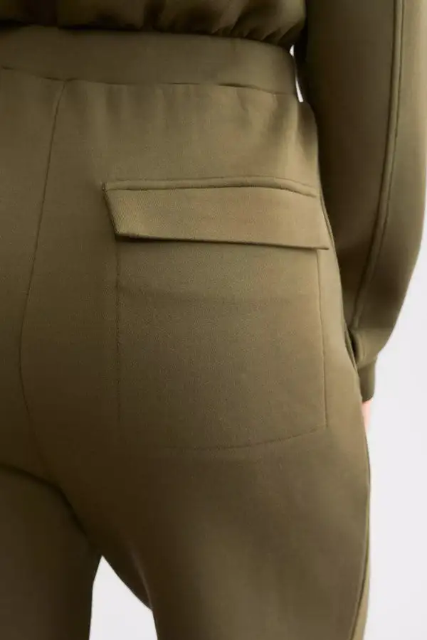 Olive Green Zip Up Utility Jumpsuit