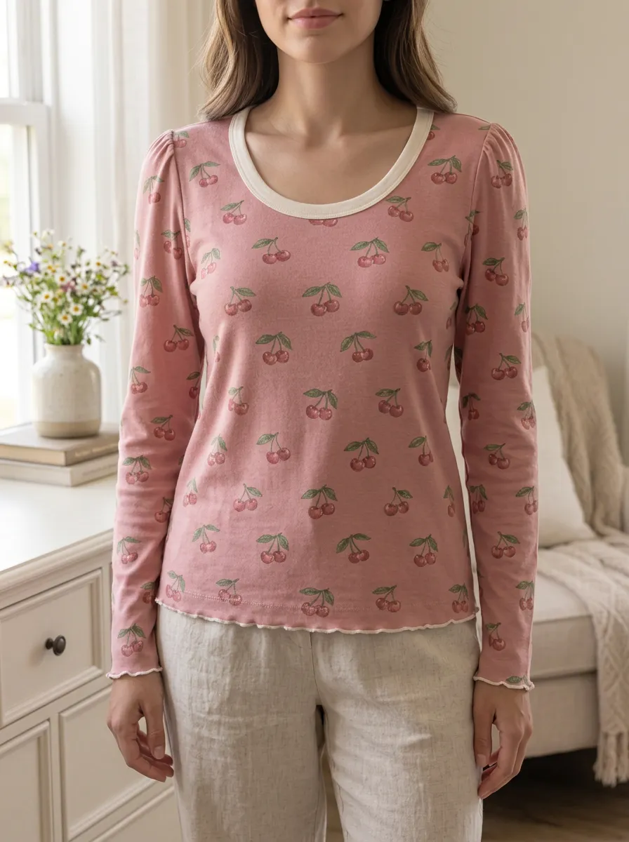 Women's Sweet Casual Playful Casual Long Sleeve T-Shirt
