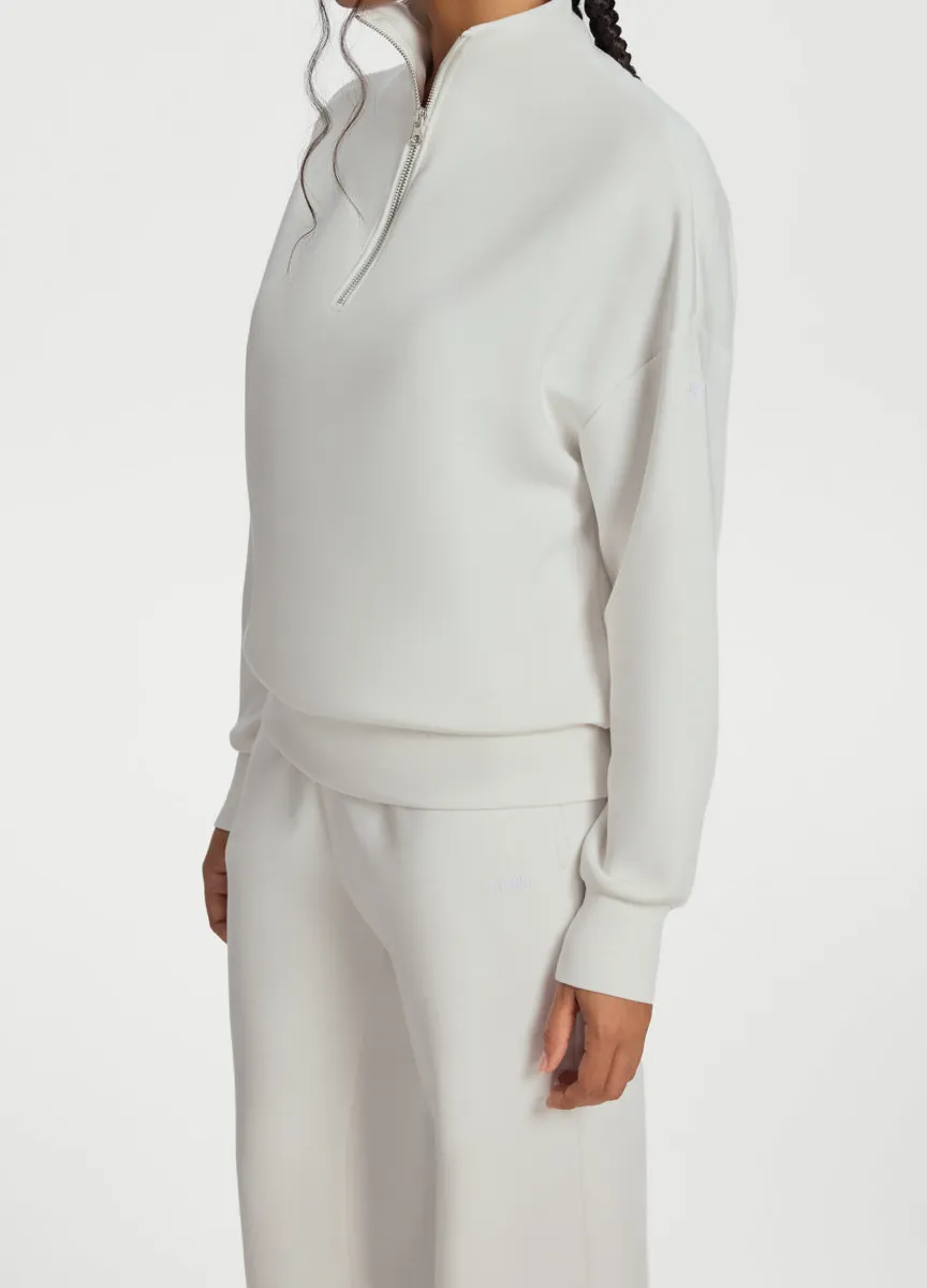 Dropped Shoulder Boxy Half-Zip Sweatshirt