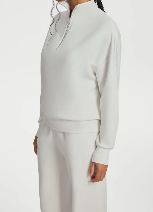 Dropped Shoulder Boxy Half-Zip Sweatshirt