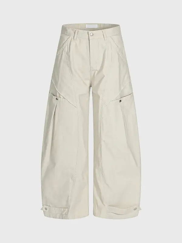 Casual Barrel-Leg Pants