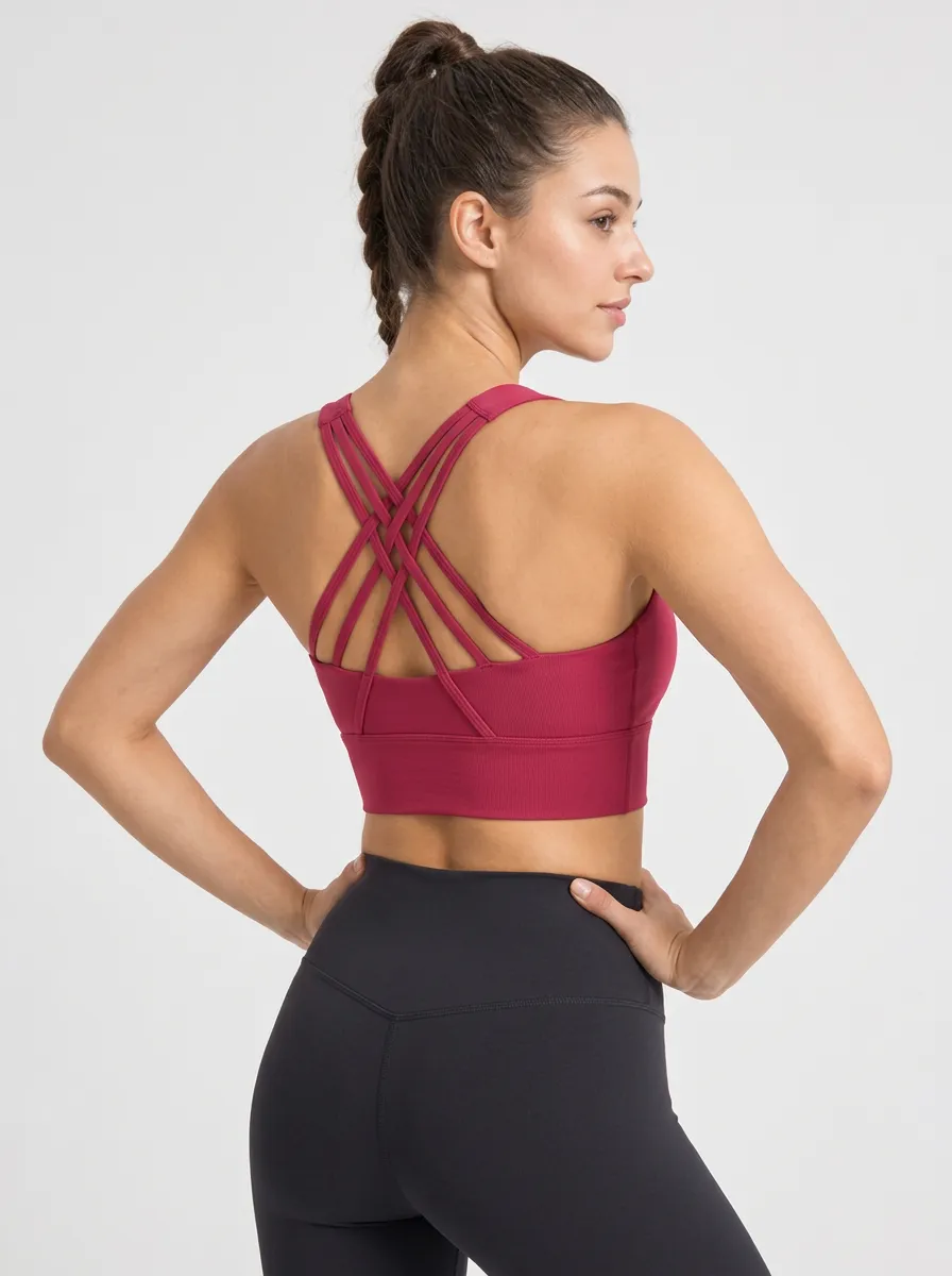 Women's Crisscross Back Printed Sports Bra
