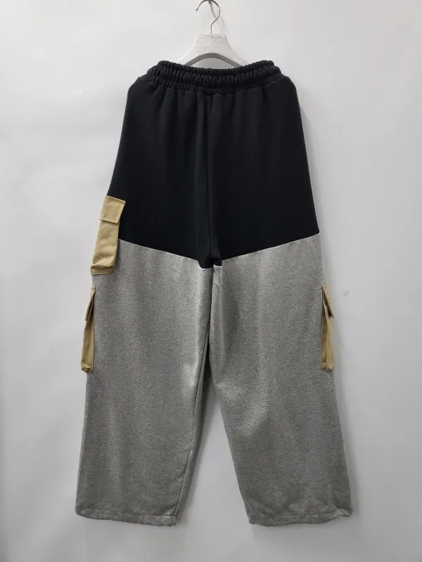 Colorblock Cotton Relaxed Cargo Pants
