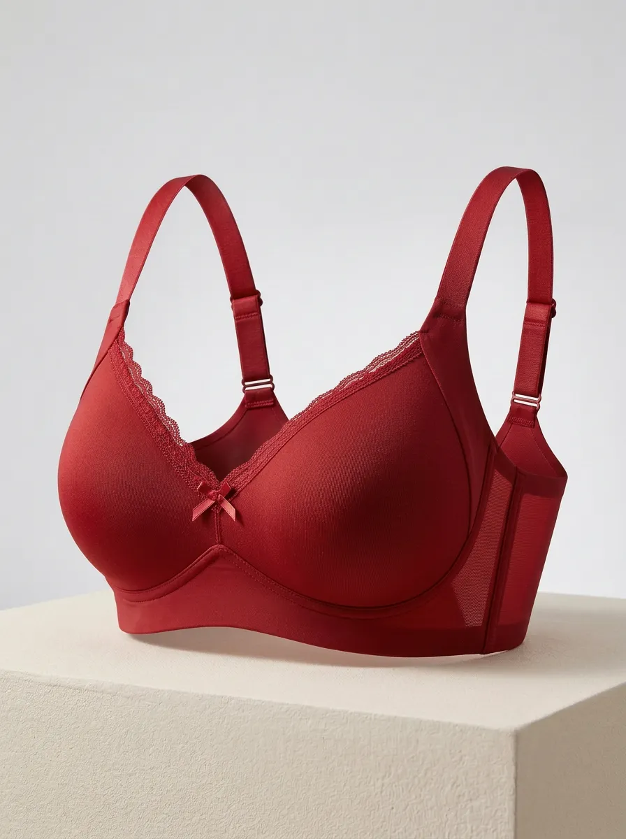 Women's Lace-Trim Bow-Detail Bra