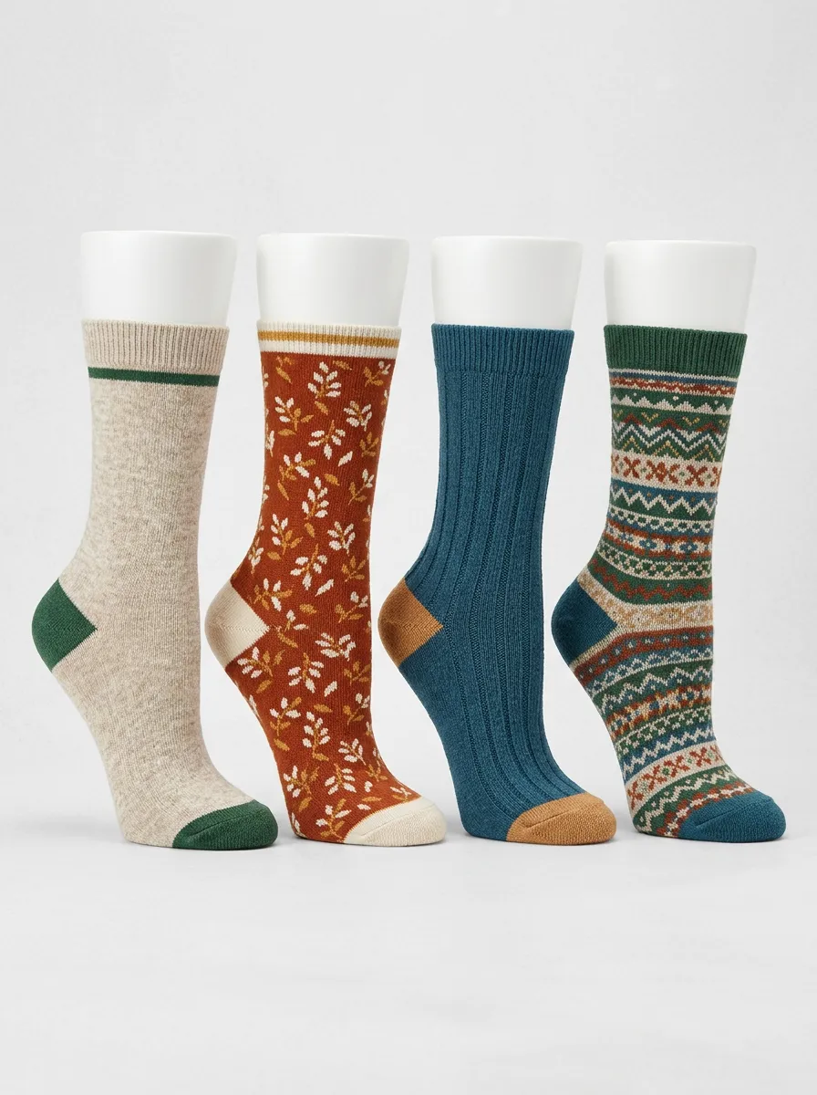 Women's Minimal-Style Four Pair Socks