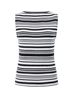 Stylish And Modern Sleeveless Striped Top