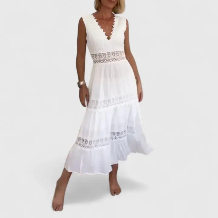  Sleeveless V Neck Dress