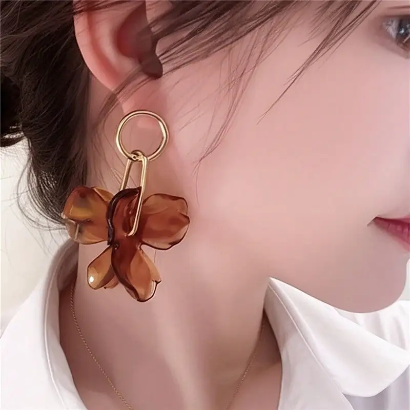 Floral Acrylic Statement Earrings